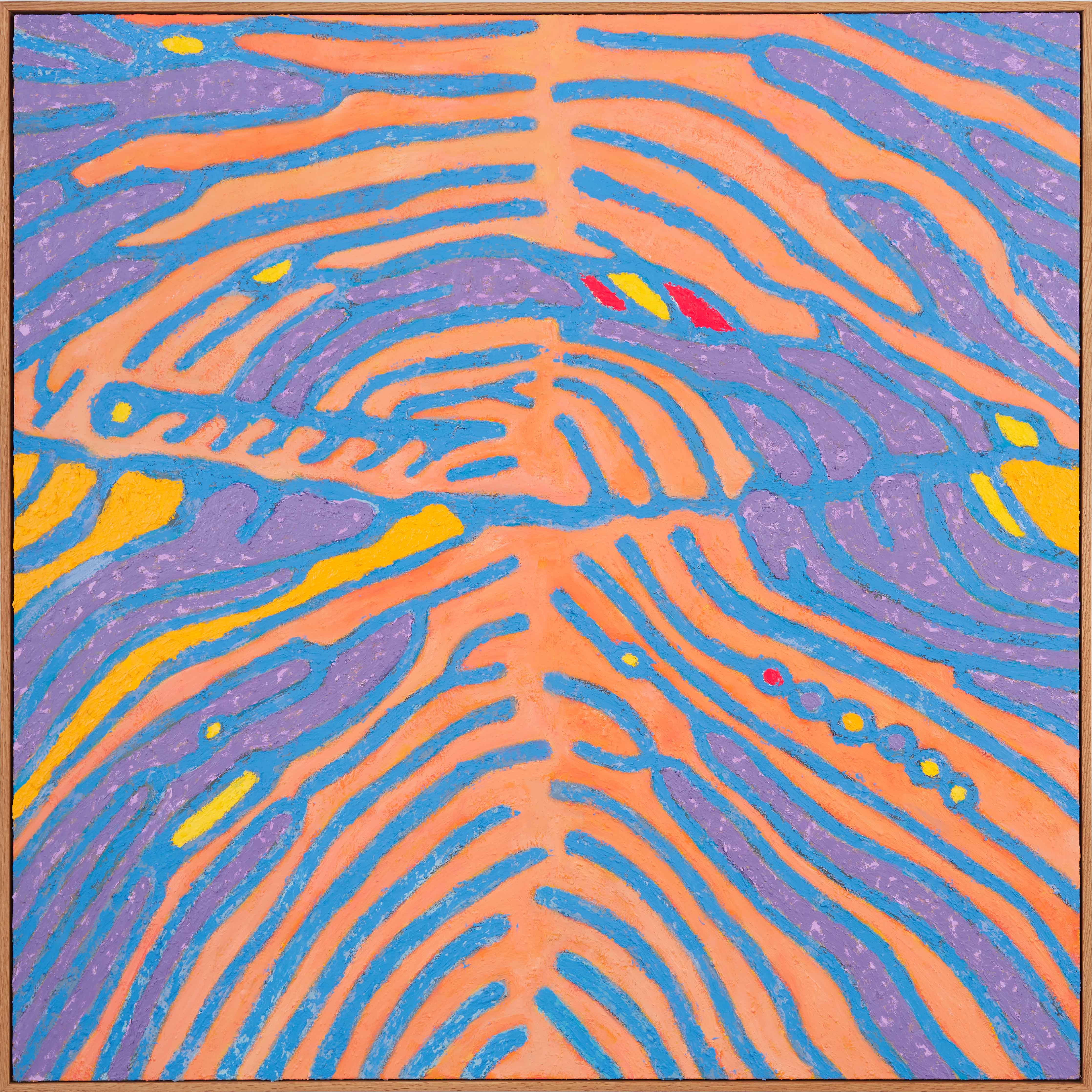 21-80-1, 2021, Mixed media, oil on cloth, 112.5 x 112.5 cm