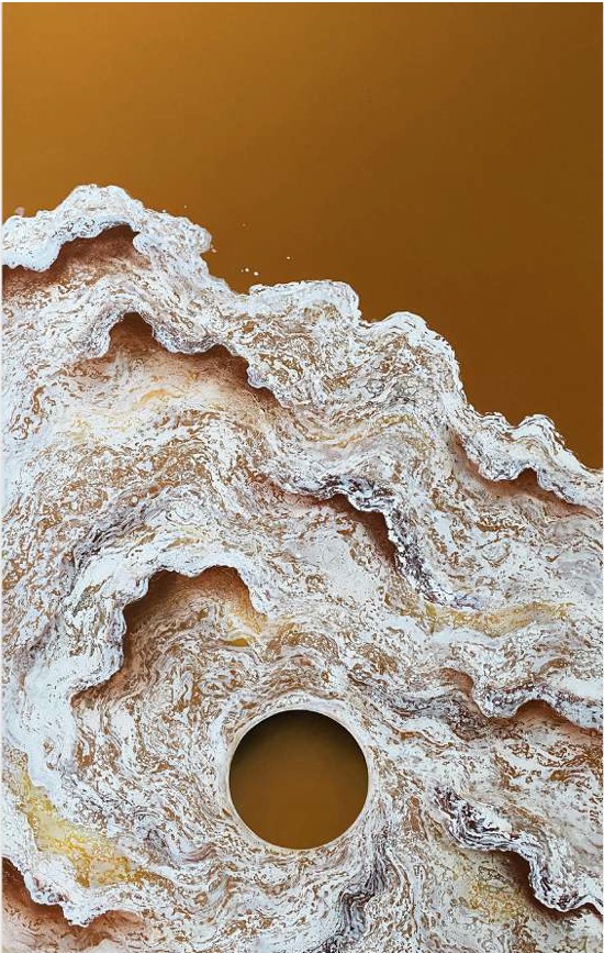  ANARCHIE VIRALE #2, 2020, Oil and spray on wood panel, 116 x 72 cm