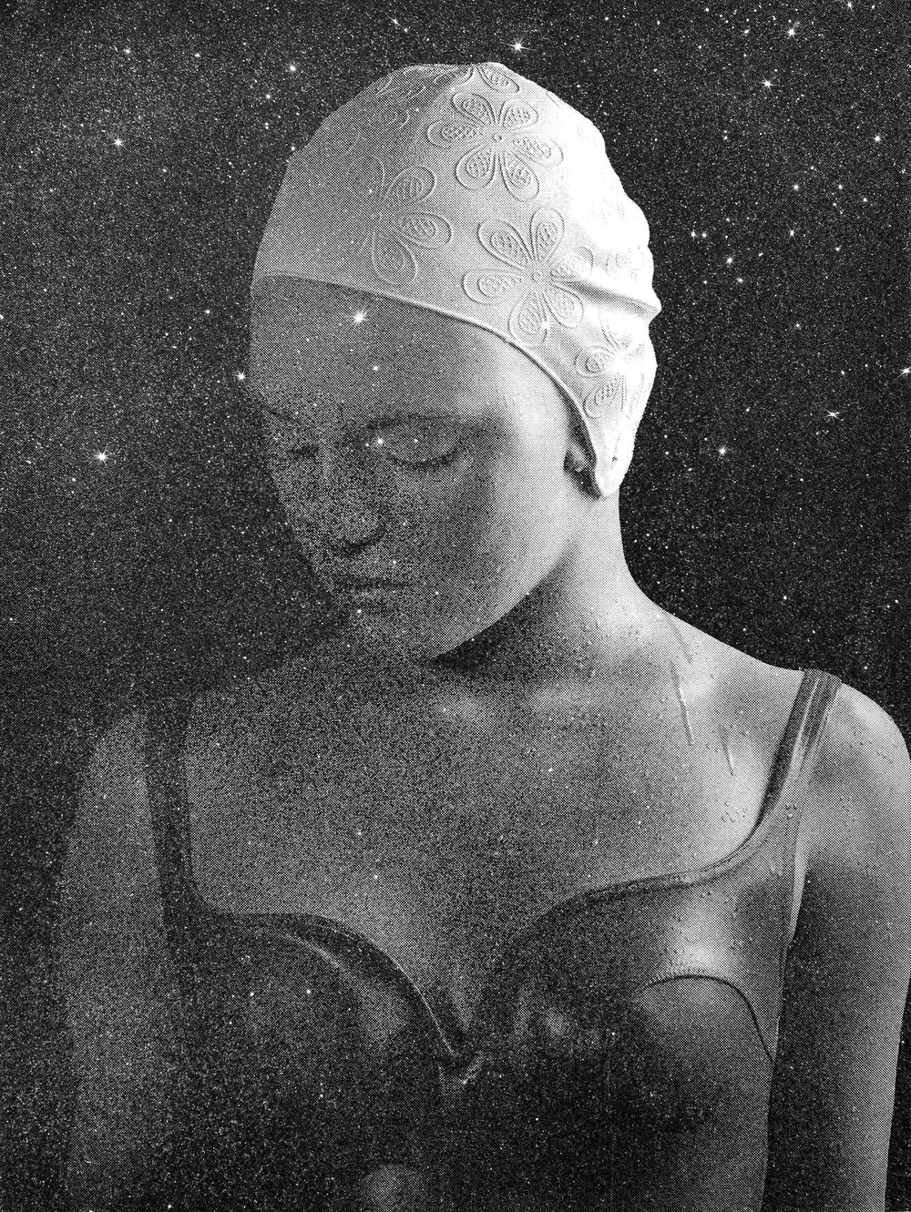 Carole Feuerman, Triptych (Moran), 2016, Paper print with diamond dust, ed. 2/10, 101.5 x 81.5 cm