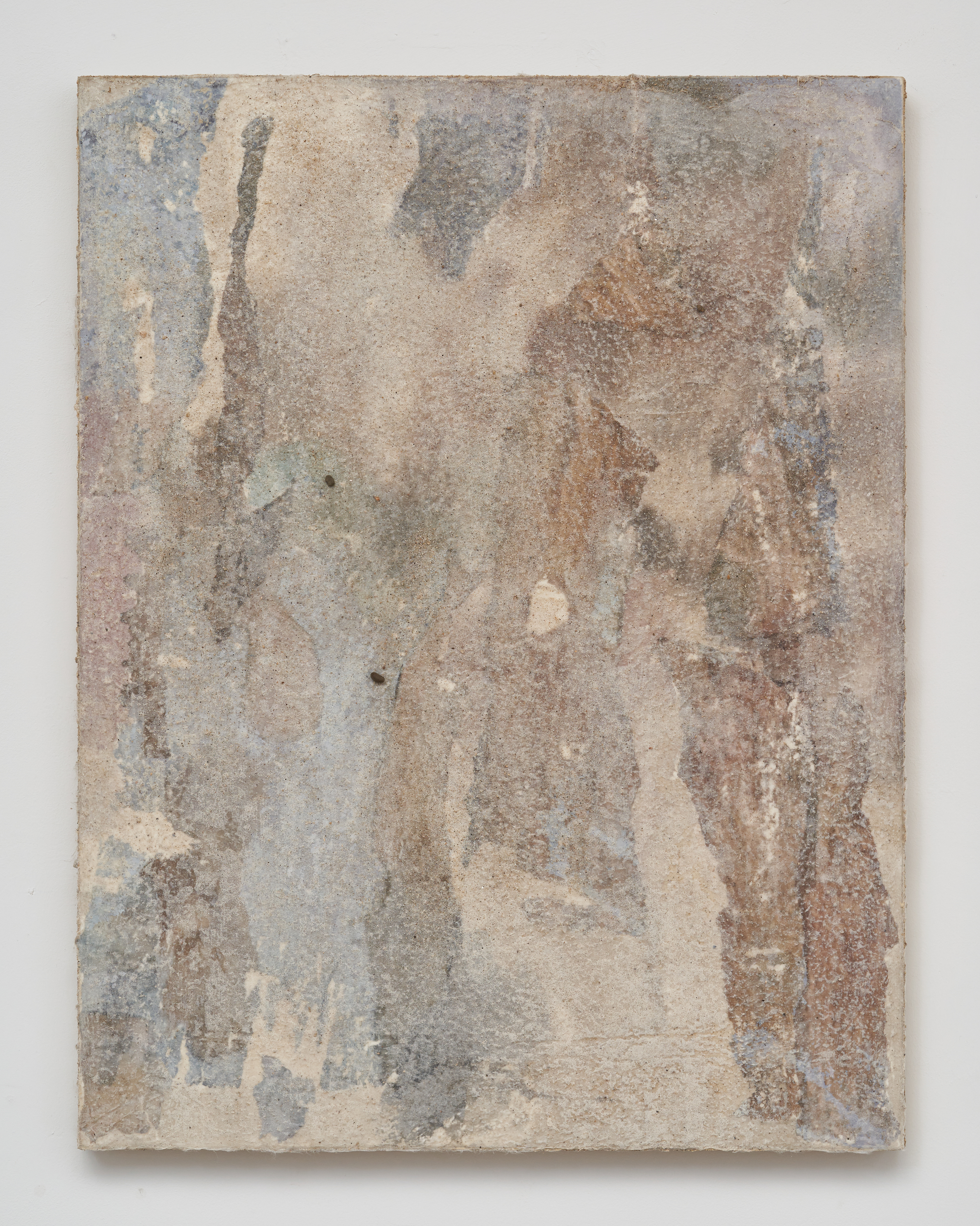 나이테, Aging 9, 2024, Hanji, sand, collage and acrylic on canvas, 65 x 50 cm 