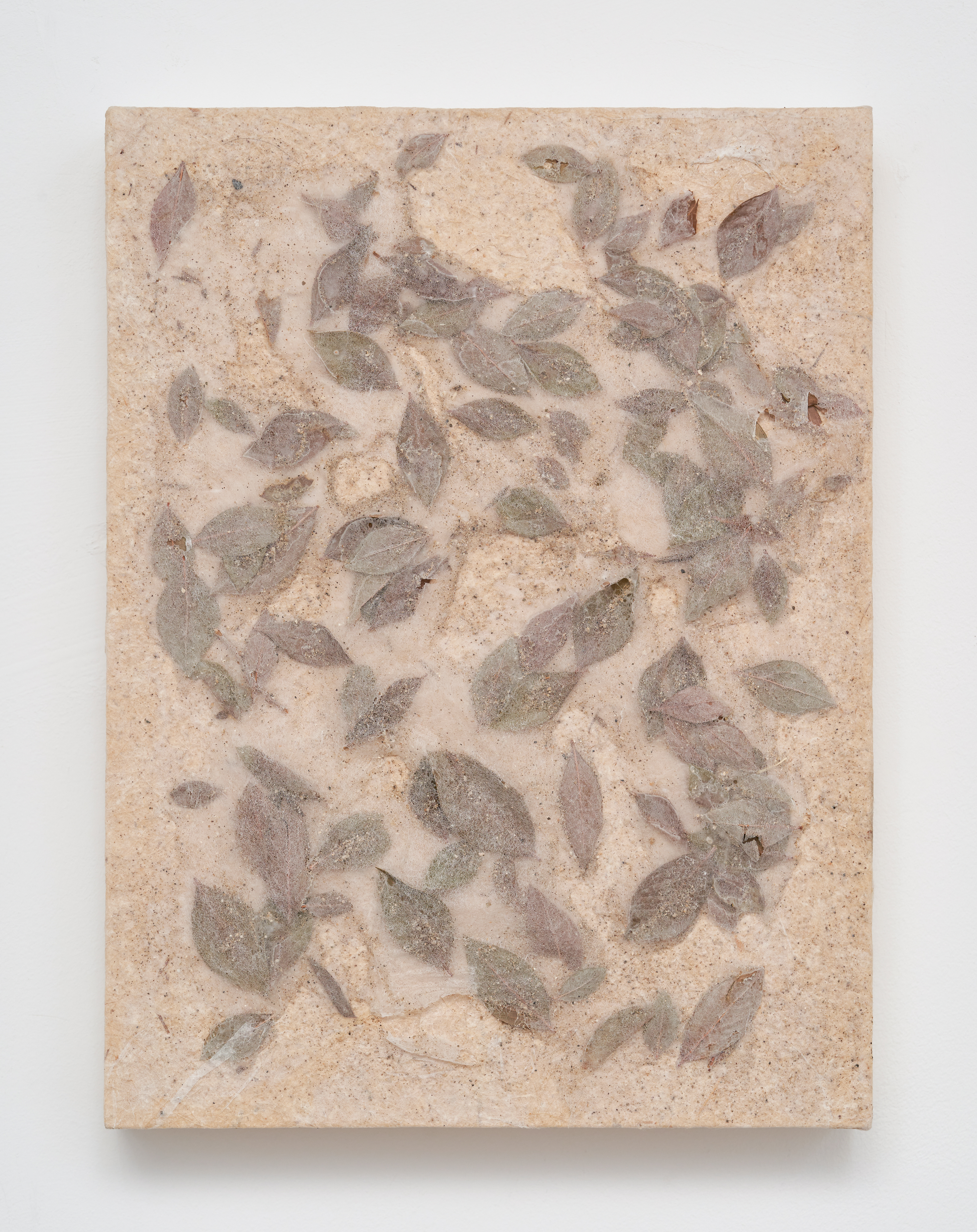 Embracing the Moment 5, 2024, Hanji, nature and acrylic on panel, 30.5 x 23 cm 