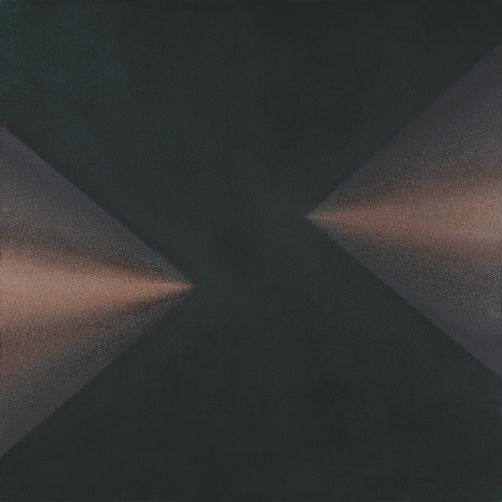 Confront triangles, 2023, Oil on linen, 160 x 160 x 3.5 cm 